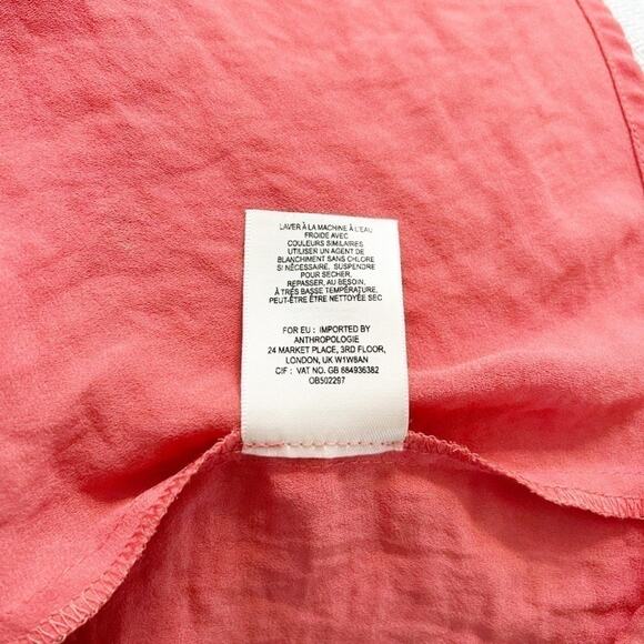 Anthropologie Maeve Coral Off The Shoulder Ruffle Islander Blouse Top Size S - Picture 4 of 6